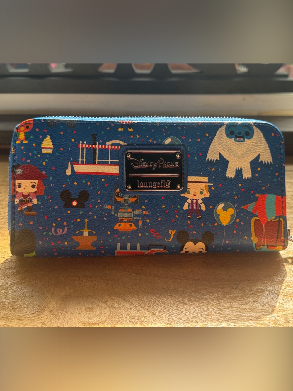Loungefly Disney Parks Blue Zip-Around Phone Wallet
